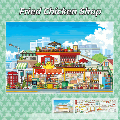 Open for Business 3D Sticker | 2 Cute Miniature Scenes