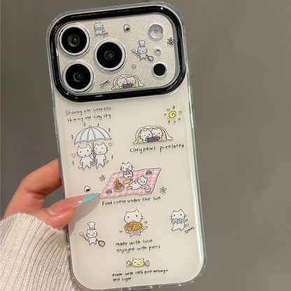 Cute Picnic Cat Illustration Acrylic Phone Case