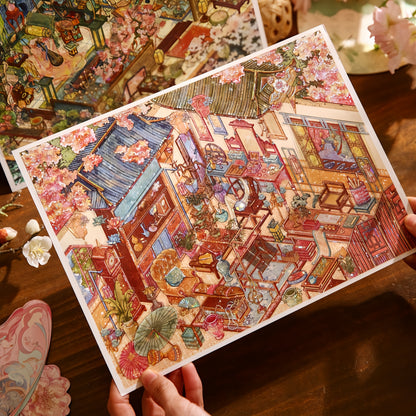 Timeless Spring 3D Sticker | 2 Cute Miniature Scenes