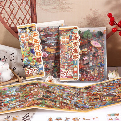 Scroll of a Prosperous Age 3D Sticker | 2 Cute Miniature Scenes