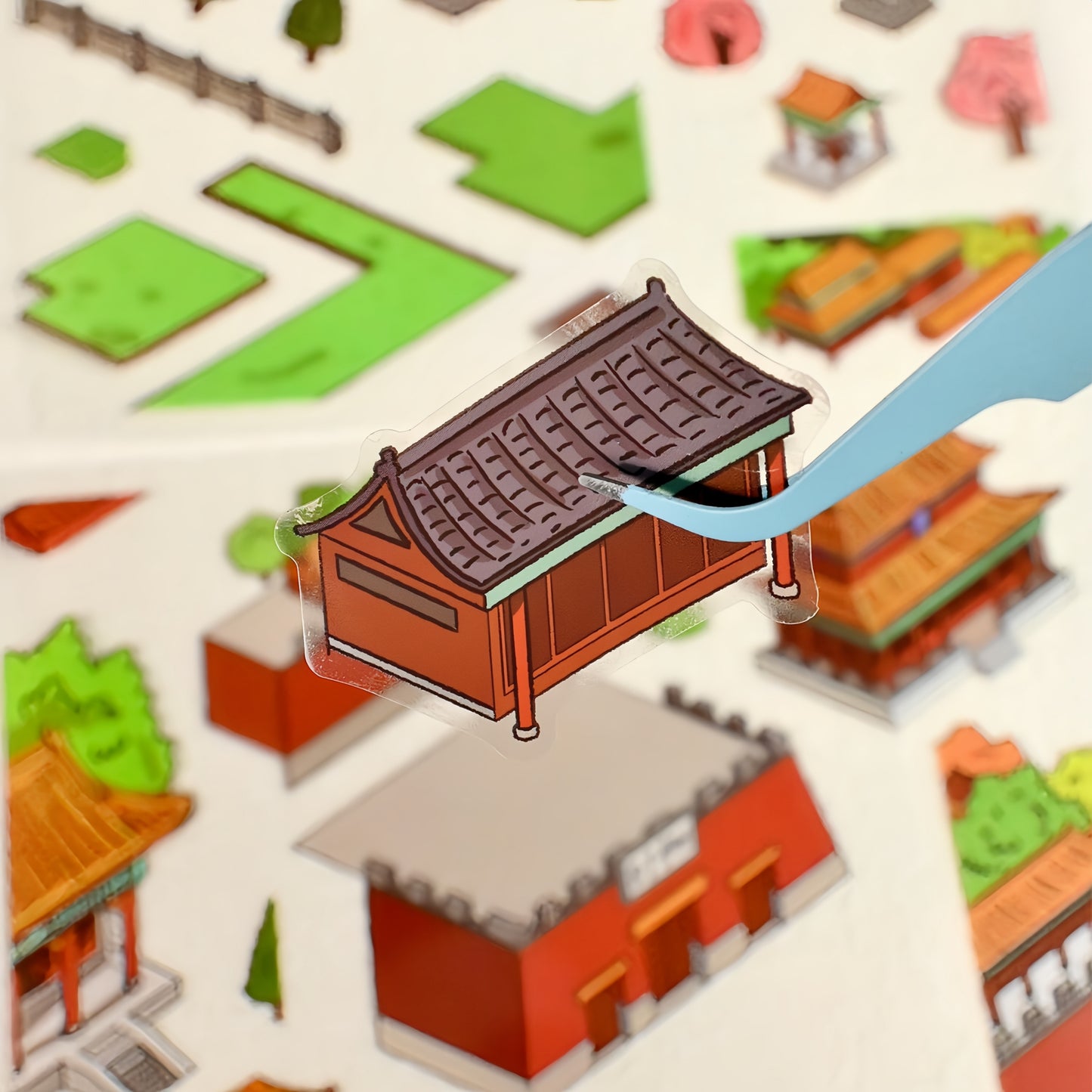 Traveling Through China 3D Sticker | 4 Cute Miniature Scenes