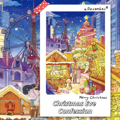 Winter Love Song 3D Sticker | 3 Cute Miniature Scenes