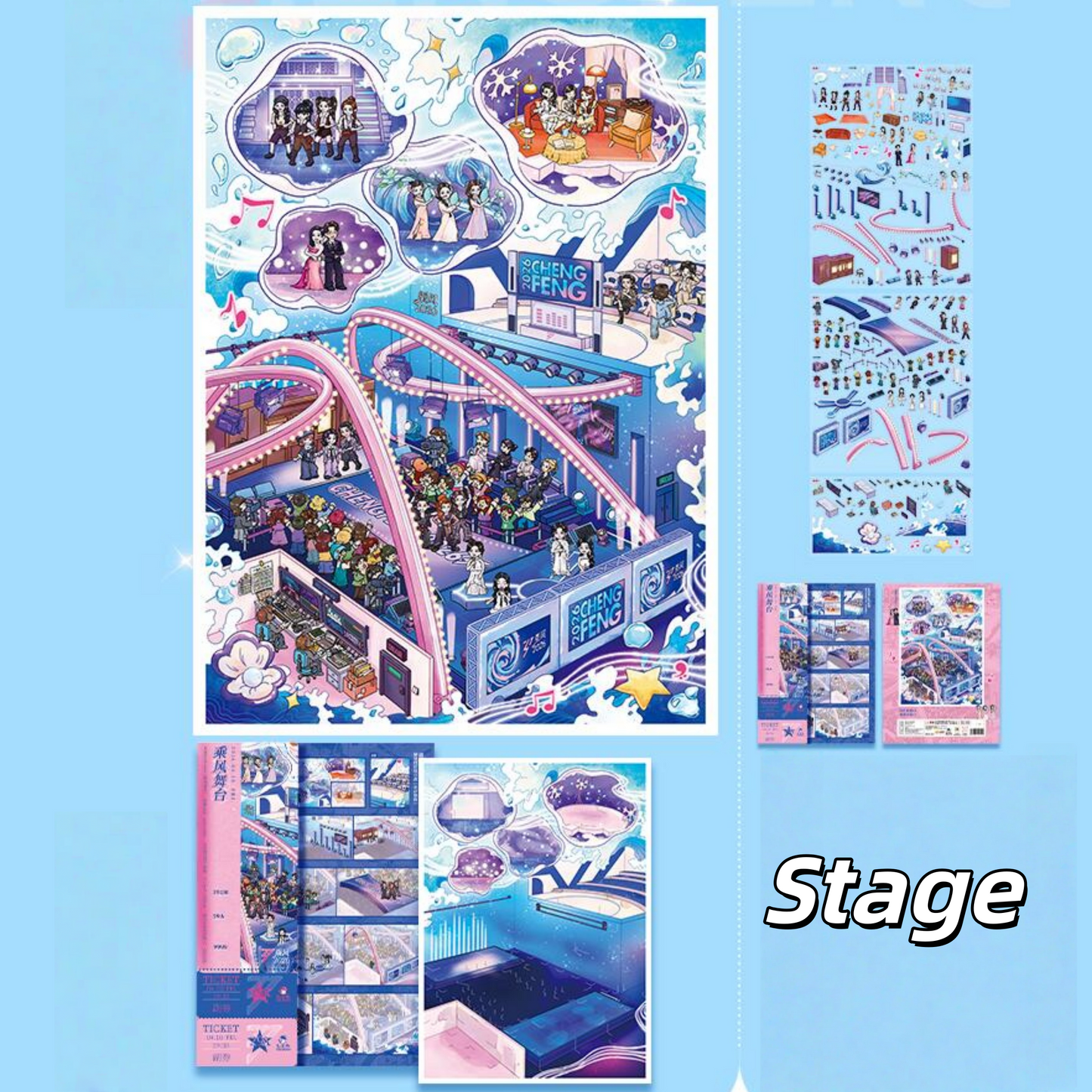 Sisters Who Make Waves 3D Sticker | 3 Cute Miniature Scenes