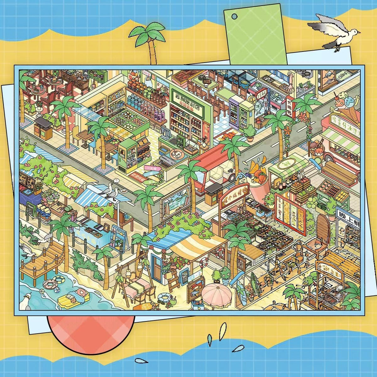 Streets of Flavor 3D Sticker | 5 Cute Miniature Scenes