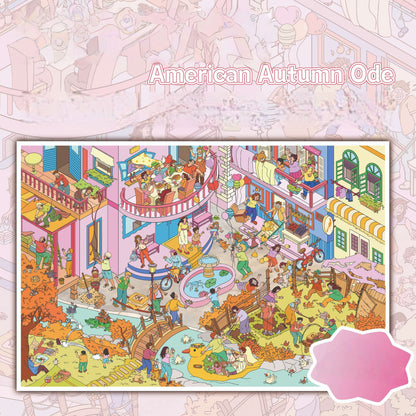 Autumn Corners 3D Sticker | 3 Cute Miniature Scenes