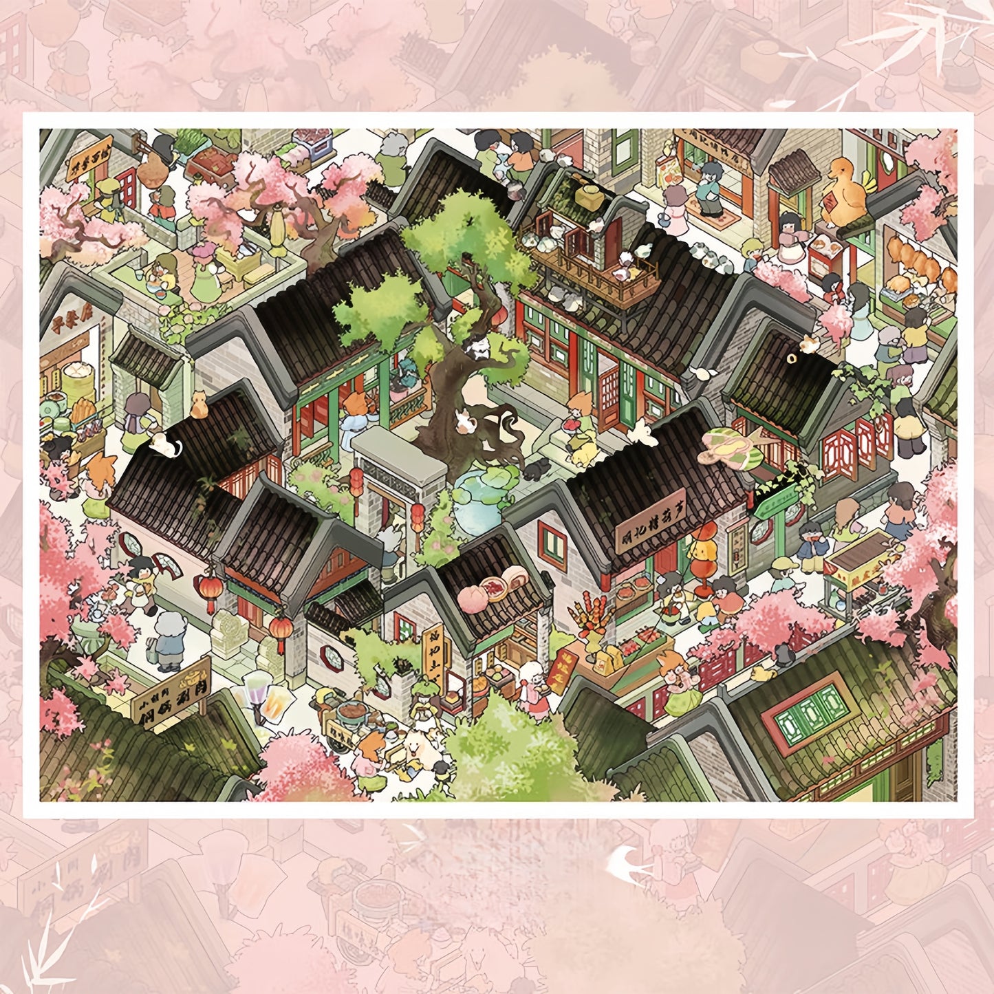 Ancient Yard 3D Sticker | 2 Cute Miniature Scenes