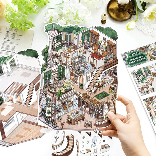 European-style Cottage 3D Sticker | 2 Cute Miniature Scenes