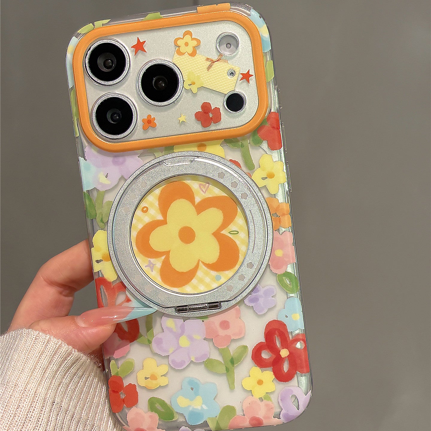 Colorful Flowers Stand Acrylic Phone Case