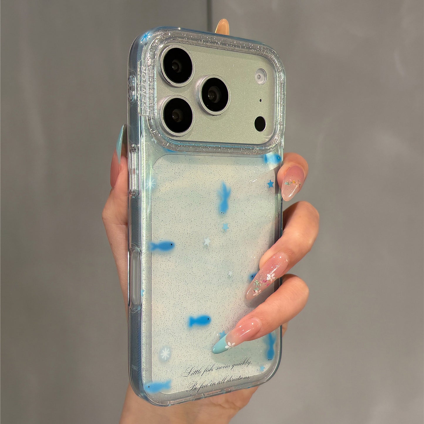 Blue Little Goldfish Acrylic Phone Case
