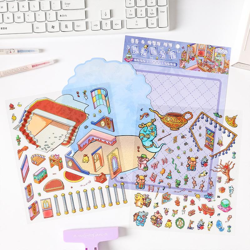 Magic World 3D Sticker | 4 Cute Miniature Scenes