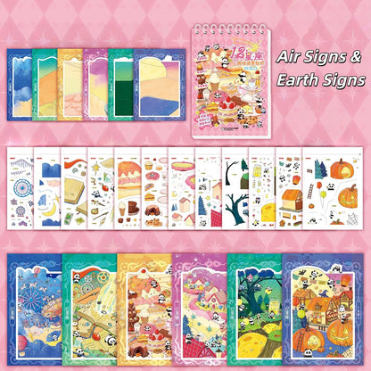 12 Zodiac Signs 3D Sticker Book