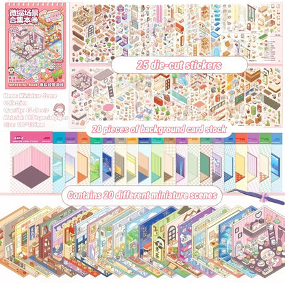 DIY 3D Sticker Material Book  – 1.0 (20 Scenes) | 2.0 A (6 Scenes) | 2.0 B (6 Scenes)