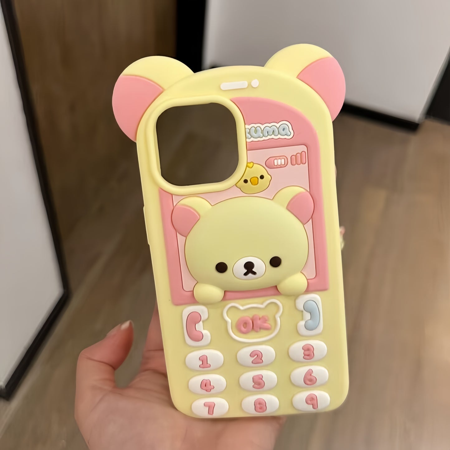 Cute Bear Brick Phone Silicone Phone Case