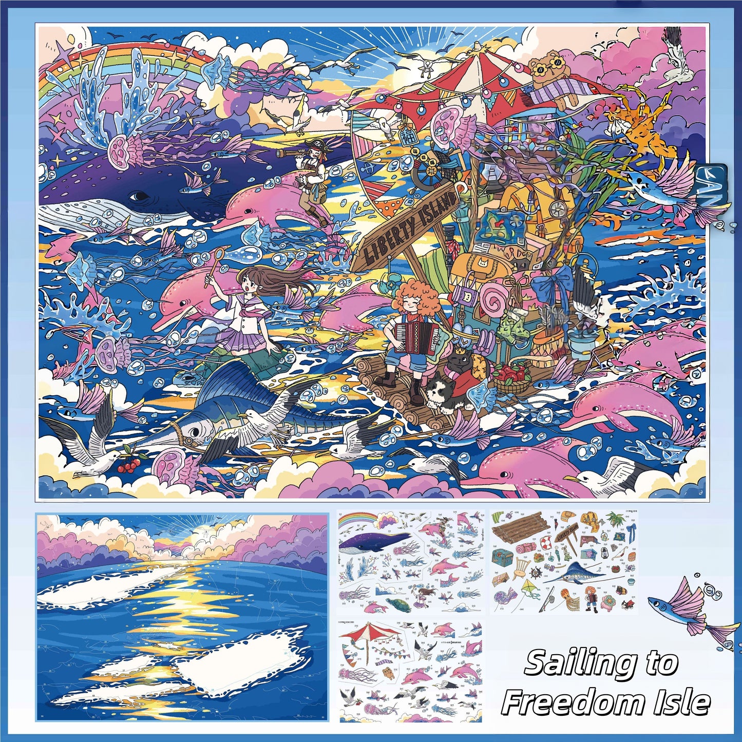 Journeys Beyond 3D Sticker | 4 Cute Miniature Scenes