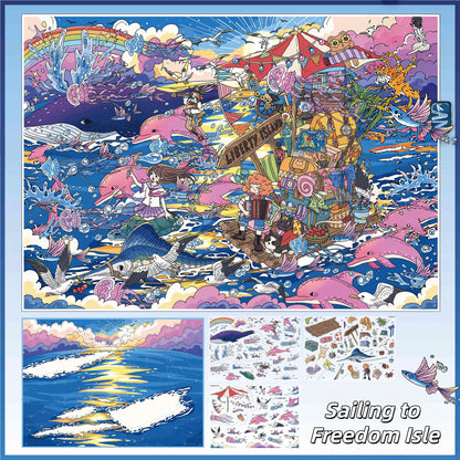 Journeys Beyond 3D Sticker | 4 Cute Miniature Scenes