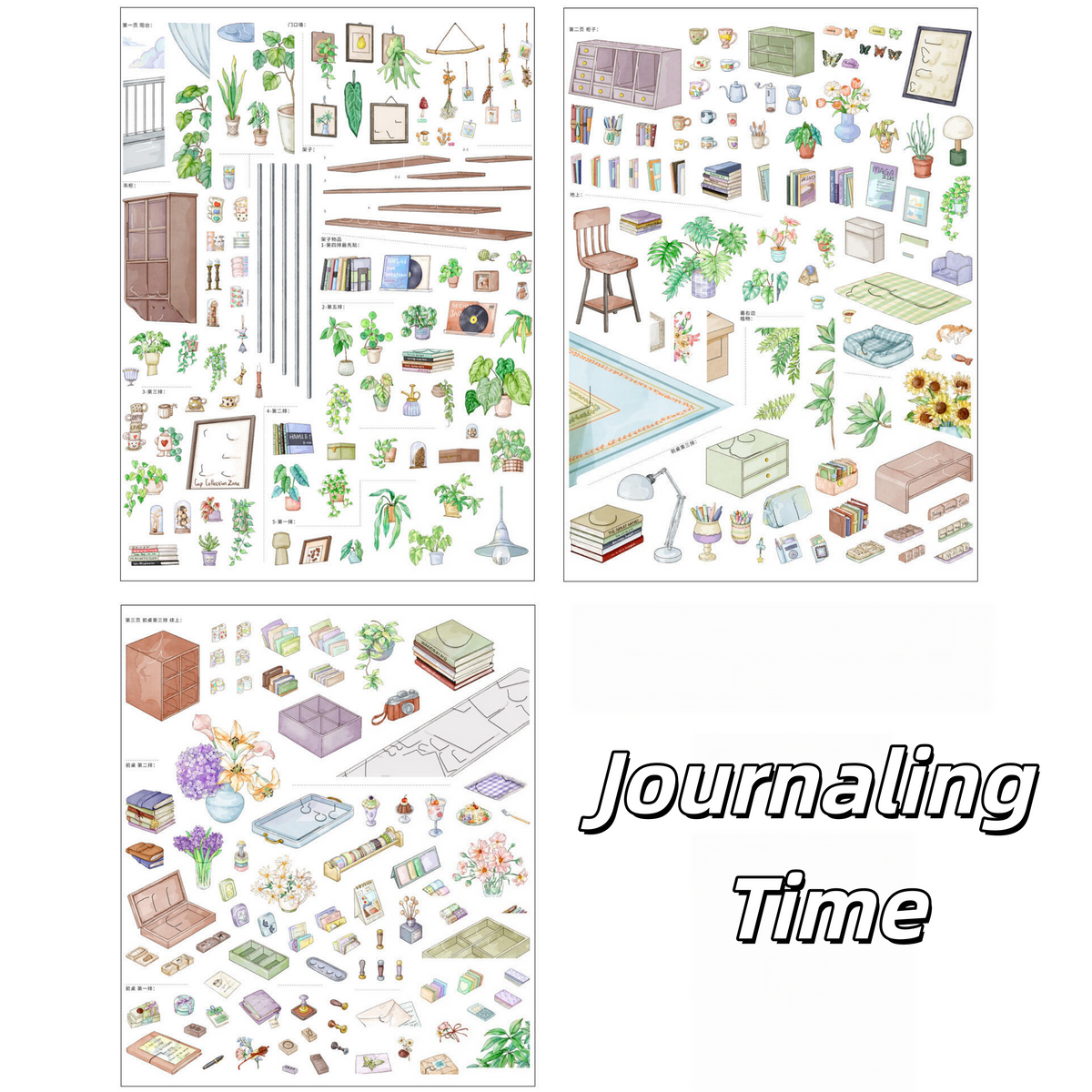 Enjoy Leisure Time 3D Sticker | 3 Cute Miniature Scenes