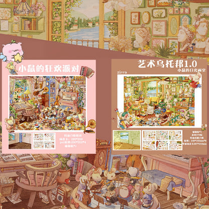 Little Mouse‘s Artistic Utopia 3D Sticker | 2 Cute Miniature Scenes