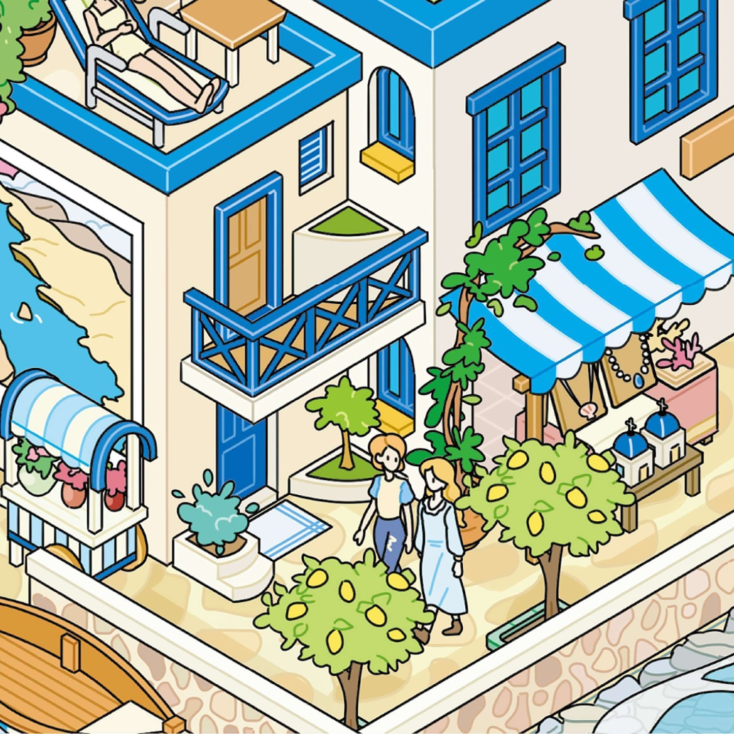European Dreams 3D Sticker | 2 Cute Miniature Scenes