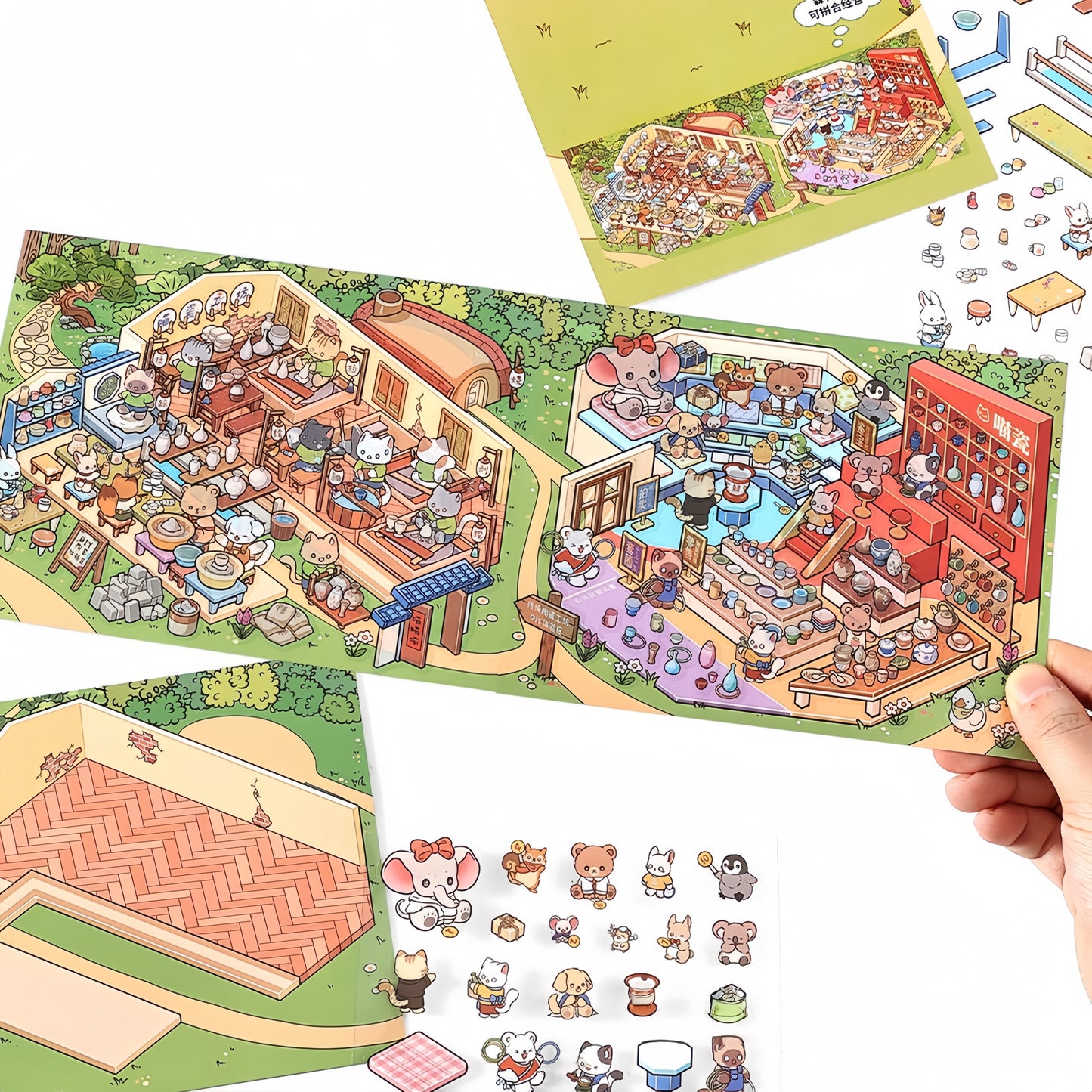 Simulation Management 3D Sticker | 4 Cute Miniature Scenes