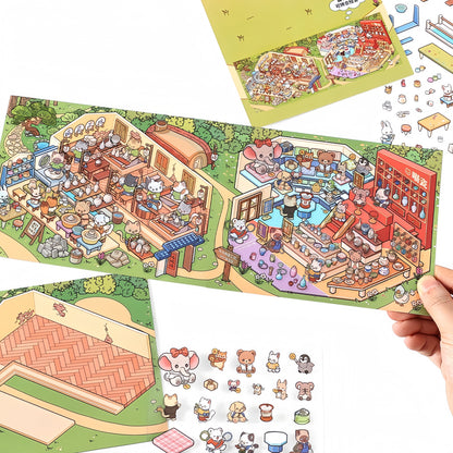 Simulation Management 3D Sticker | 4 Cute Miniature Scenes