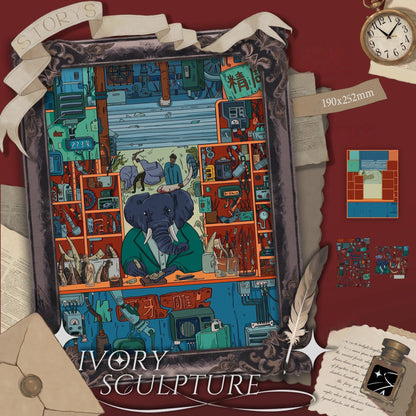 Barbarism of Civilization 3D Sticker | 2 Cute Miniature Scenes
