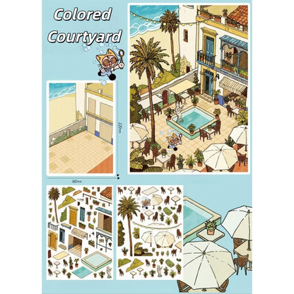 Summer Strolls 3D Sticker | 4 Cute Miniature Scenes