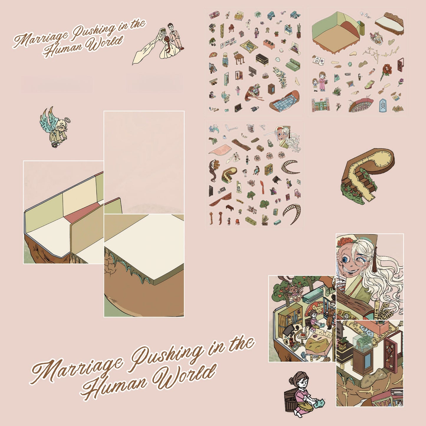 Marriage Pushing In the Human World 3D Sticker