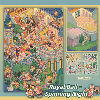 Echoes of Elegance 3D Sticker | 4 Cute Miniature Scenes