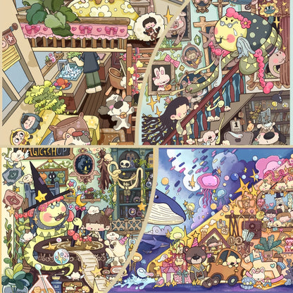 Fairy Tale Fun Space 3D Sticker | 4 Cute Miniature Scenes