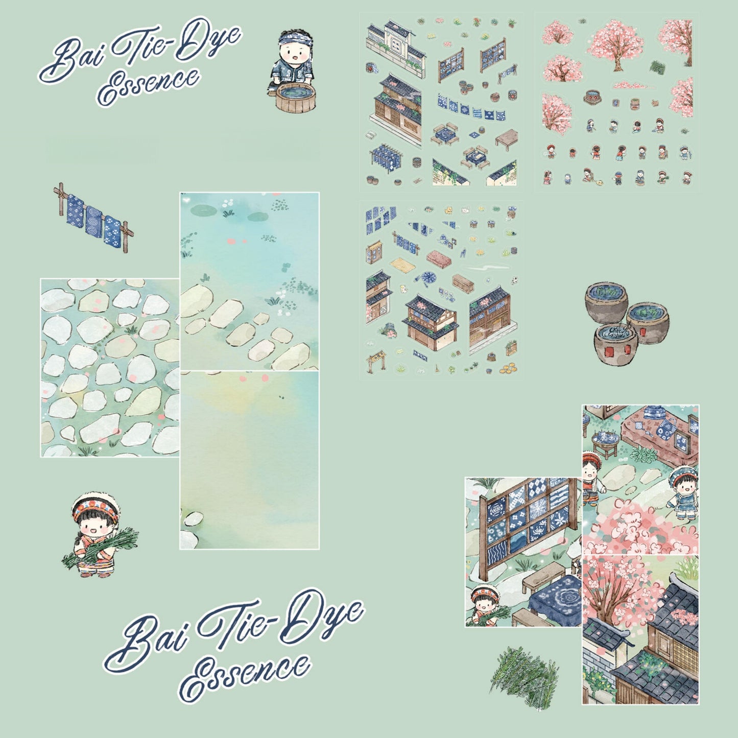 Bai Ethnic Tie-Dye Technique 3D Sticker