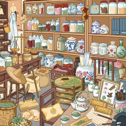 Traditional Shop 3D Sticker | 2 Cute Miniature Scenes