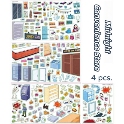 Spooky & Sweet 3D Sticker | 2 Cute Miniature Scenes