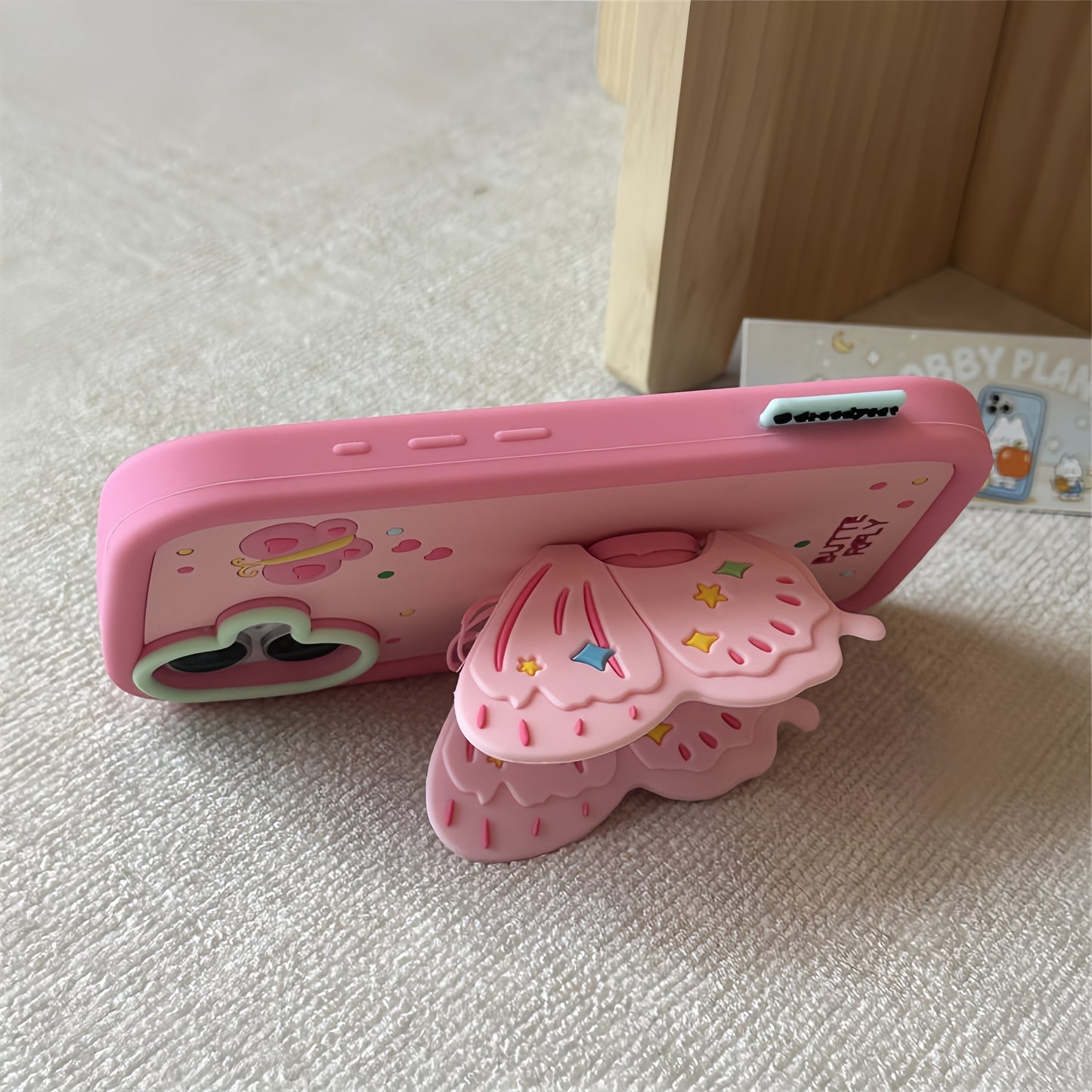 3D Butterfly Stand Silicone Phone Case