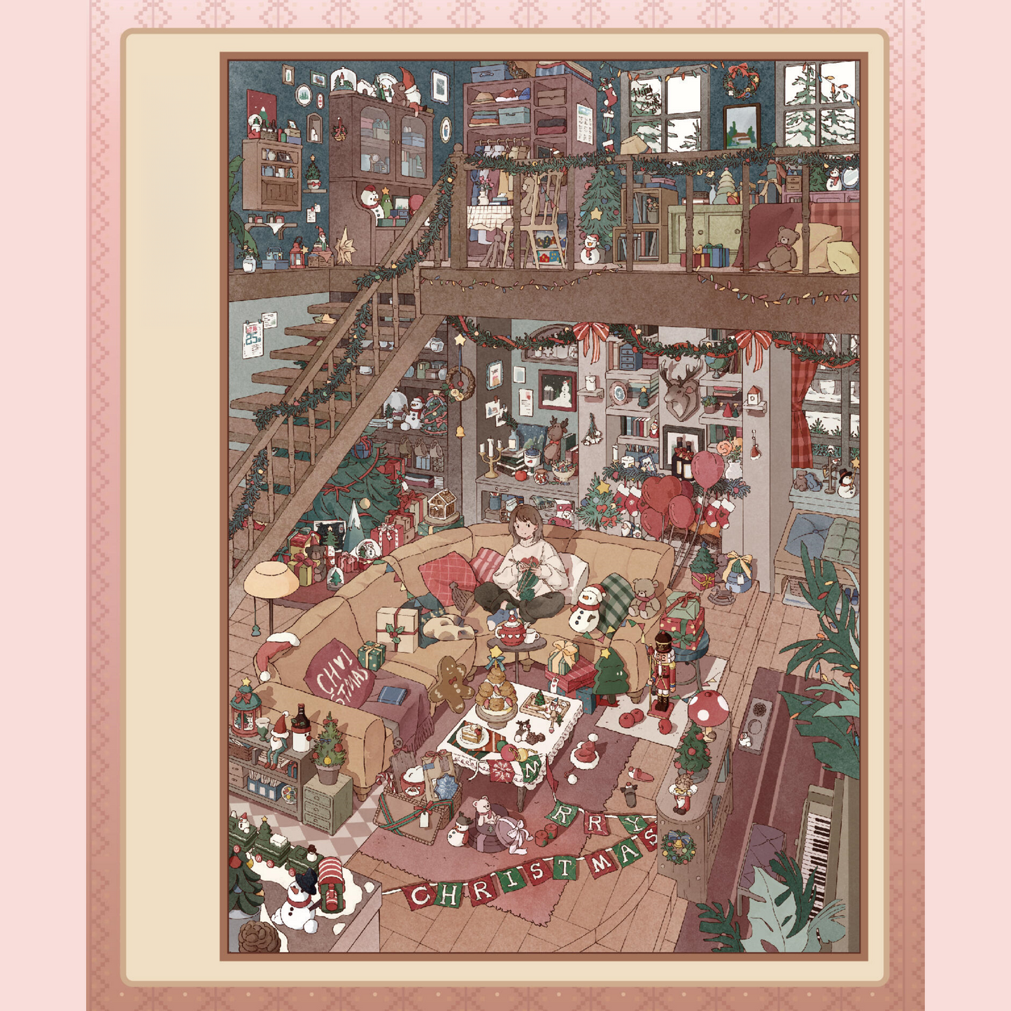 Christmas Cottage 3D Sticker