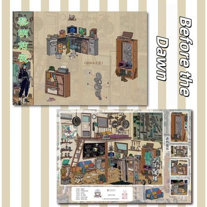 Across Time & Space 3D Sticker | 2 Cute Miniature Scenes
