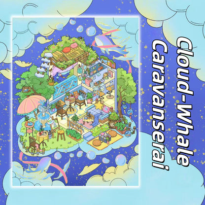 Beyond The Clouds 3D Sticker | 4 Cute Miniature Scenes