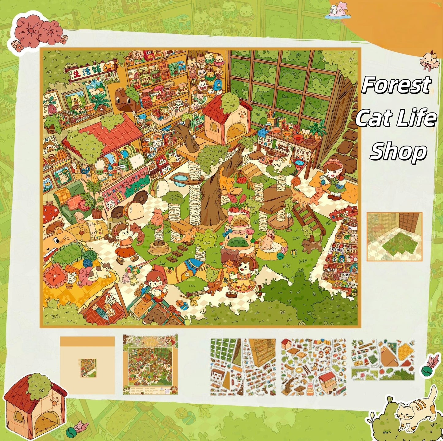 Cozy Dailies 3D Sticker | 4 Cute Miniature Scenes