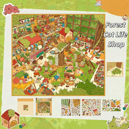 Cozy Dailies 3D Sticker | 4 Cute Miniature Scenes