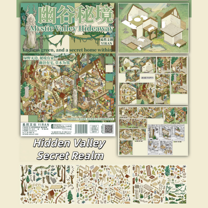 Whispers in the Valley 3D Sticker | 4 Cute Miniature Scenes