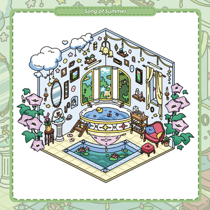 Four Seasons Song 3D Sticker | 4 Cute Miniature Scenes