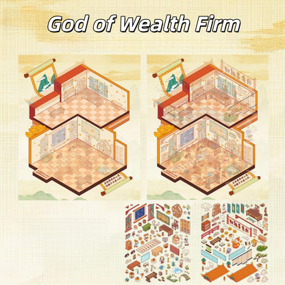 YuYu Town 3D Sticker | 3 Cute Miniature Scenes