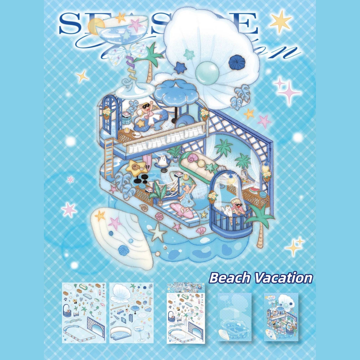 Light and Songs 3D Sticker | 4 Cute Miniature Scenes