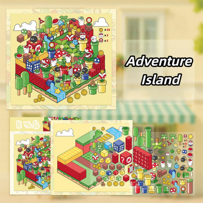 Monopoly Adventure 3D Sticker | 4 Cute Miniature Scenes