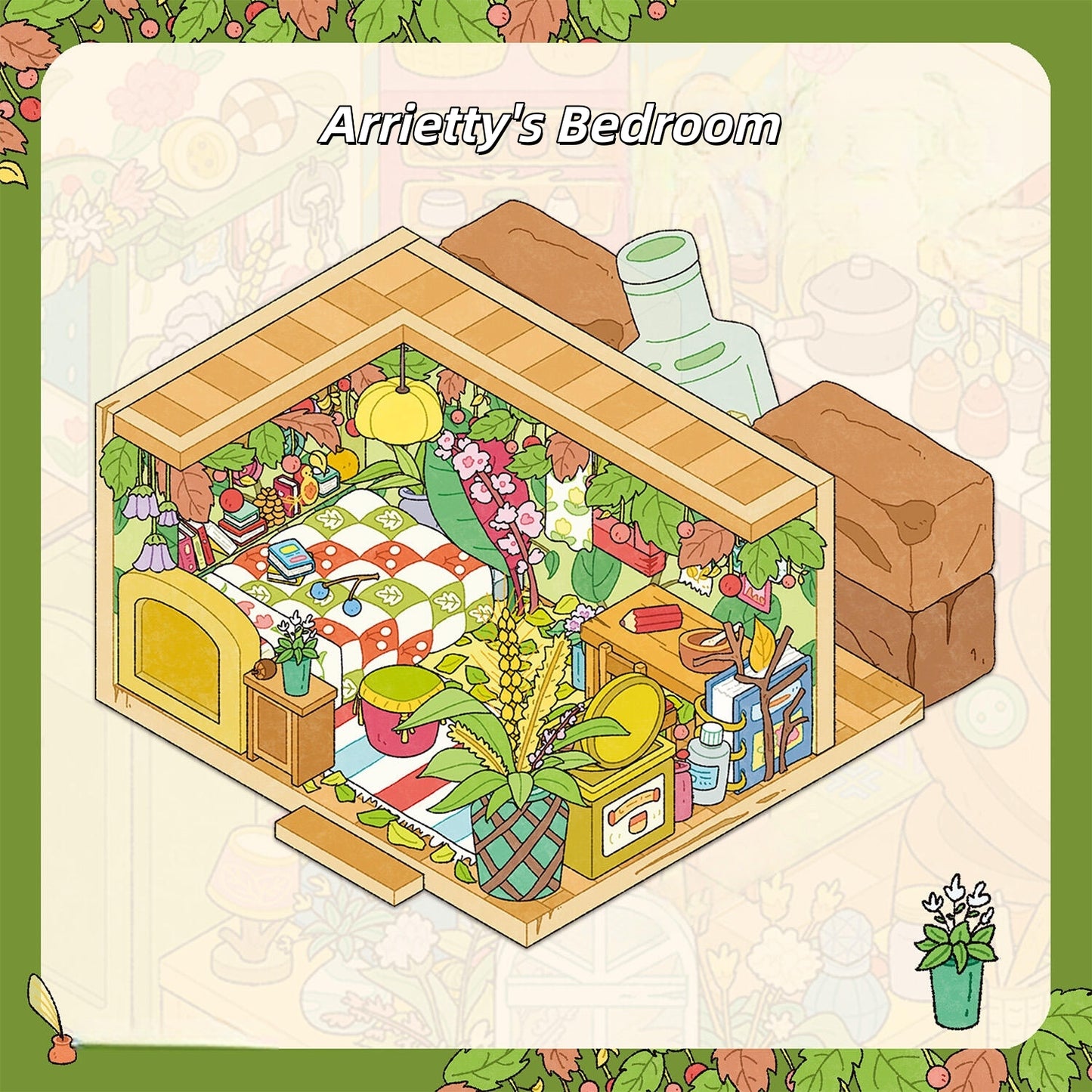 Arrietty's Home 3D Sticker | 3 Cute Miniature Scenes