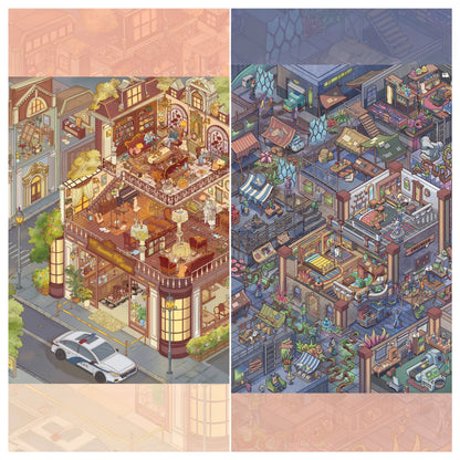 Final Lights 3D Sticker | 2 Cute Miniature Scenes