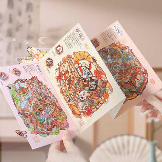 Cultural Heritage 3D Sticker | 4 Cute Miniature Scenes