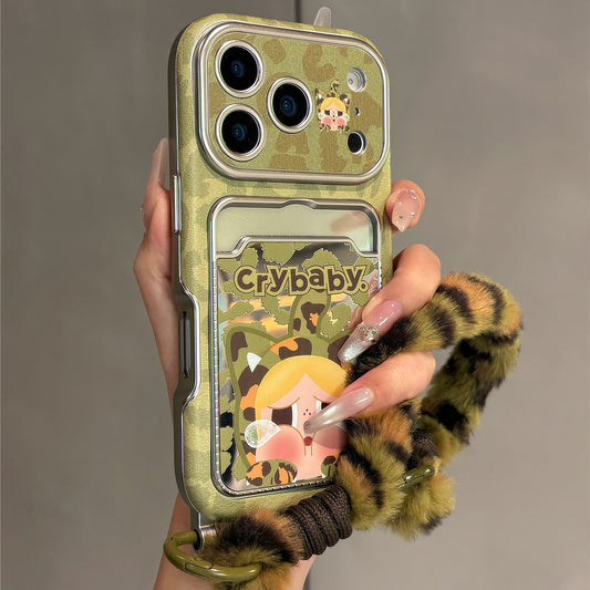 Crying Baby Mirror Card Holder Acrylic Phone Case