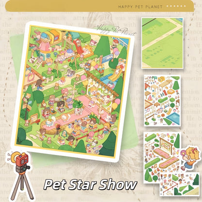 Hang Out 3D Sticker | 3 Cute Miniature Scenes