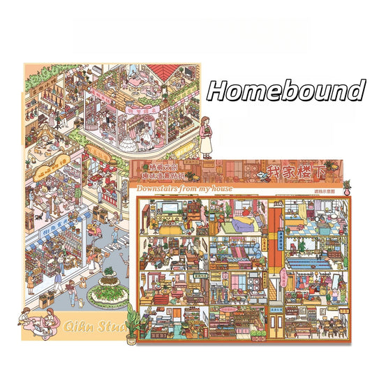 Homebound 3D Sticker | 2 Cute Miniature Scenes