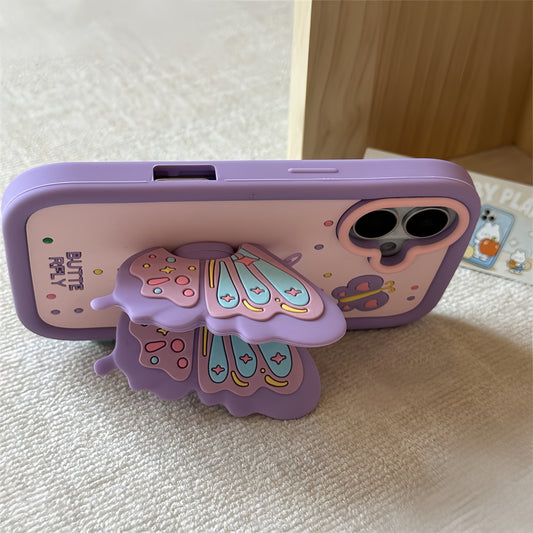 3D Butterfly Stand Silicone Phone Case
